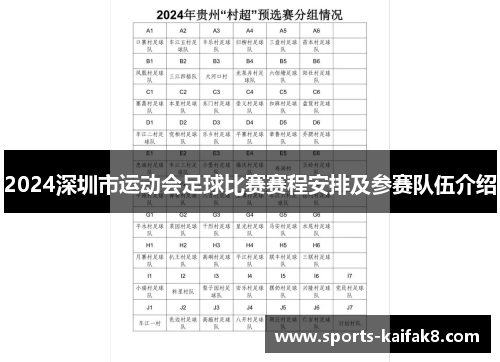 2024深圳市运动会足球比赛赛程安排及参赛队伍介绍